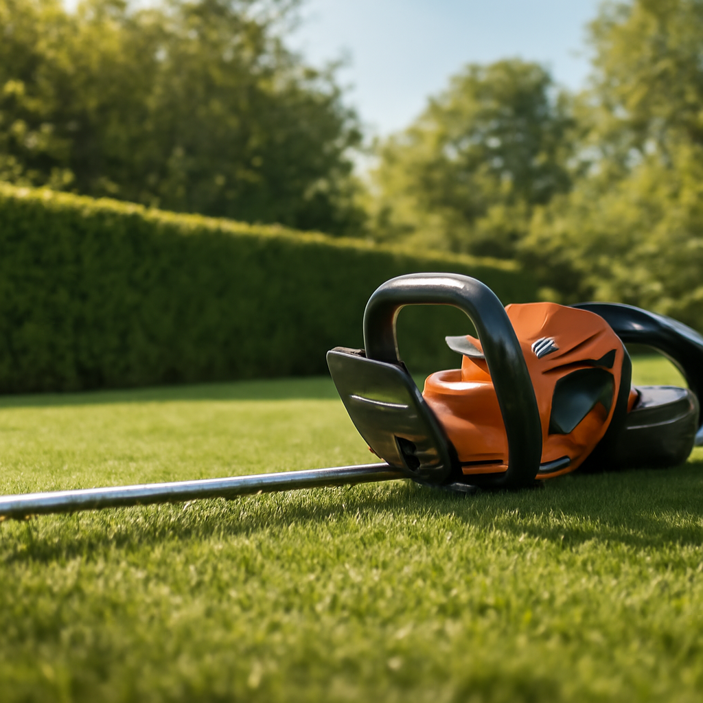 Rasentrimmer – Anwendung im Garten (KI)