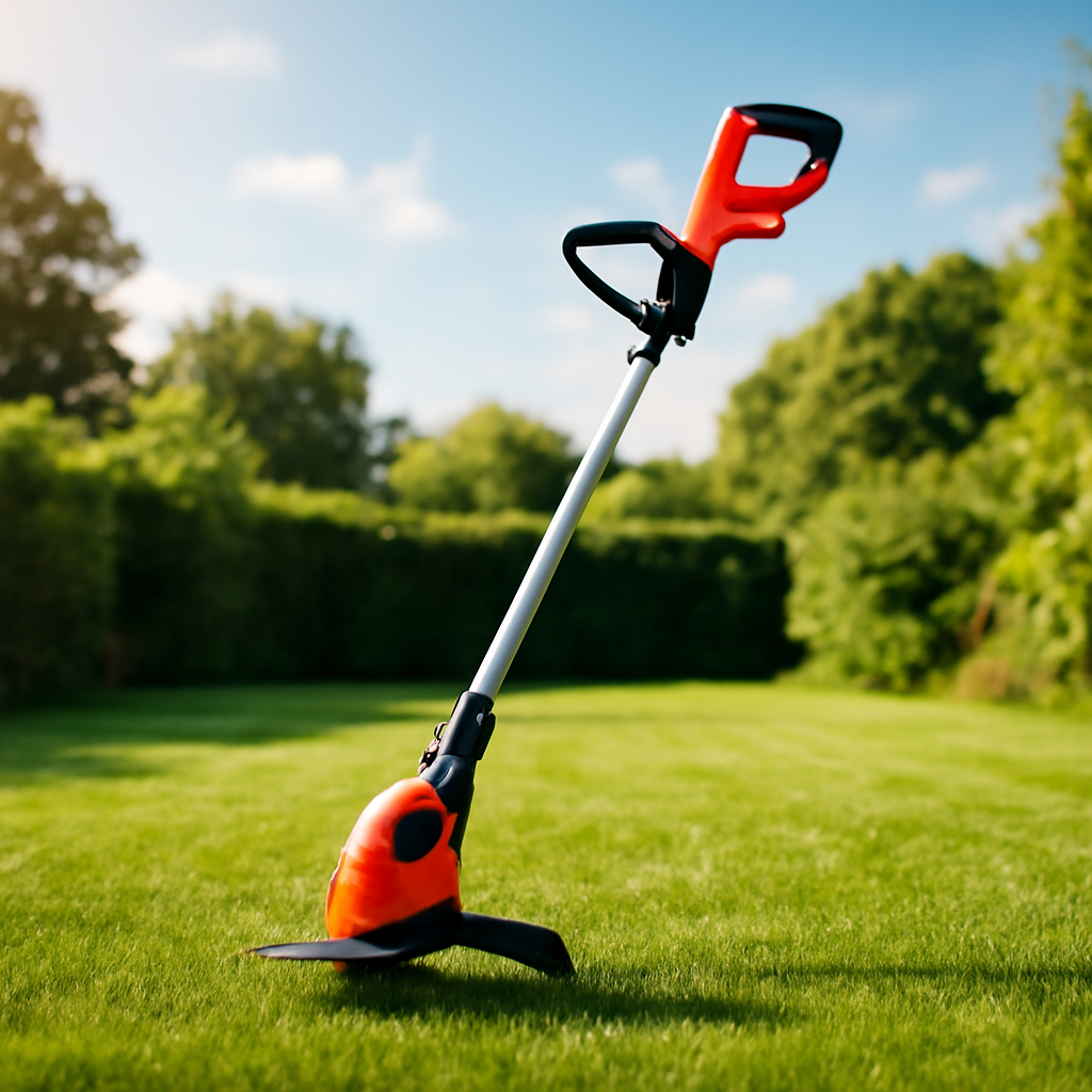 Rasentrimmer – Anwendung im Garten (KI)