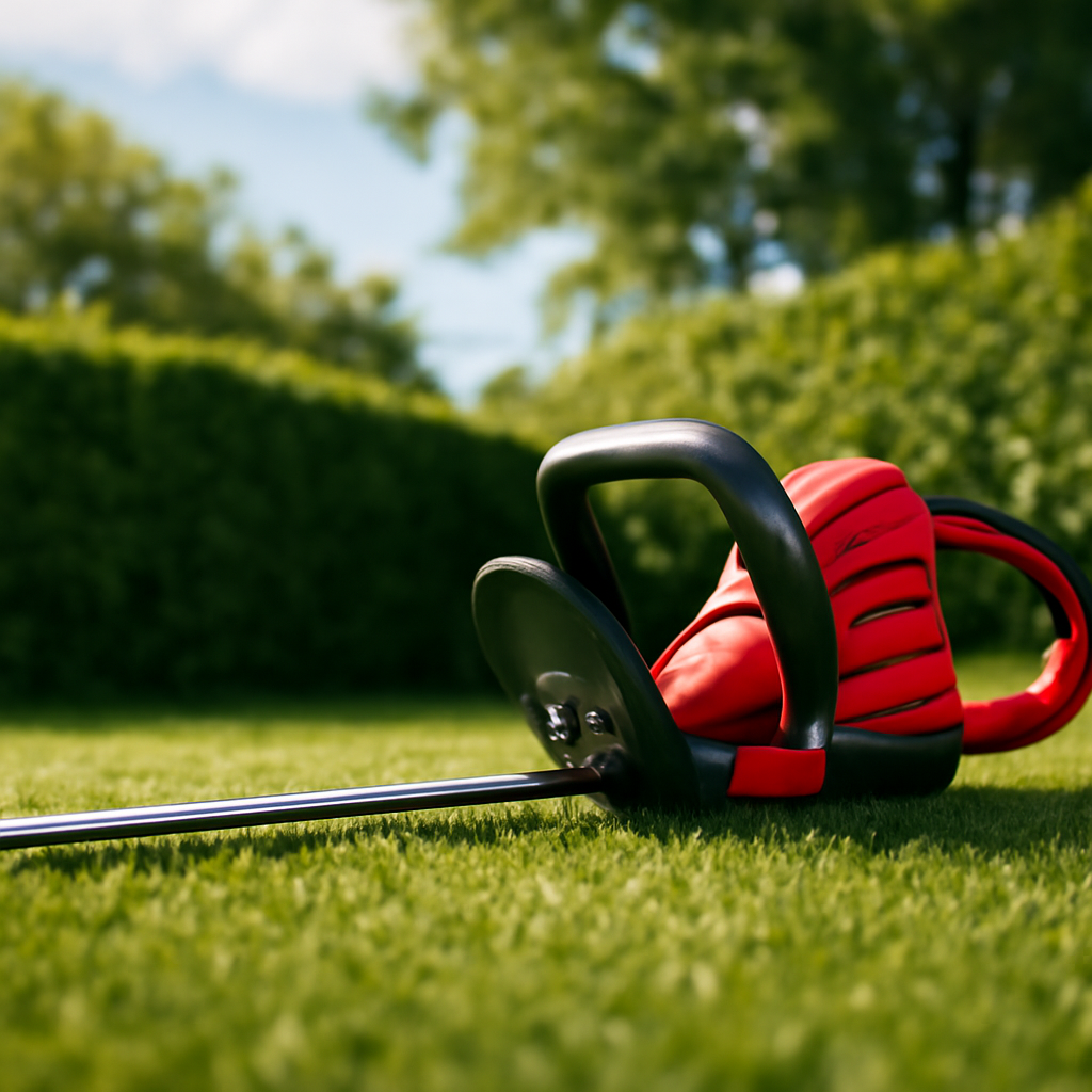 Rasentrimmer – Anwendung im Garten (KI)