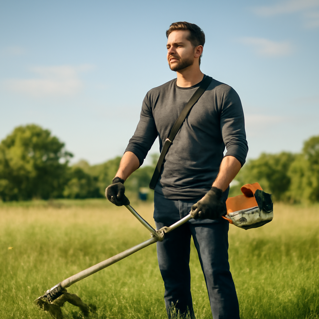 Rasentrimmer – Anwendung im Garten (AI)
